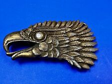 Eagle's Head - Vintage Indiana Metal Craft Cutout Western Belt Buckle picture
