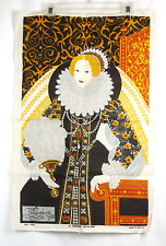 VTG Queen Elizabeth I Irish Linen Tea Towel by Ulster Made in Ireland picture
