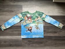Disney Bambi Shirt Womens Long Sleeve All Over Print Pullover Size XL picture