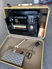 Vintage Singer Model 301A Black Slant Needle Sewing Machine W/ Case picture