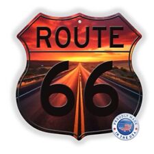 Vintage Retro style Man Cave RT 66 Shield Shaped Aluminum Sign  Gift  12