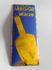 Vintage / Antique German Doorpost MAGGI Suppen Wurze Porcelain Enamel Sign picture