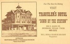 Traveler's Hotel & Railroad Museum Down By The Station Postcard Denison Texas  picture