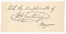 William Ashmead Courtenay Autograph MAYOR Charleston South Carolina 1879-1887 picture
