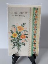 Vtg Greeting Card For You Mother On Your Birthday Flower Bouquet Unsigned picture