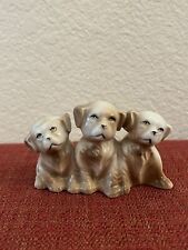 Vintage Ceramic Decorative Figurine - Three Puppies / Dogs Japan picture