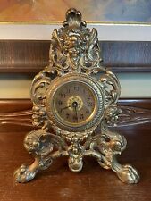 Antique 1904 Westclox Gild Cast Iron Victorian Cherub Mantle Clock picture
