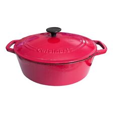 CUISINART 5.5 QT Covered Oval Heavy Cast Iron Red Dutch Oven Model C1755-30 picture