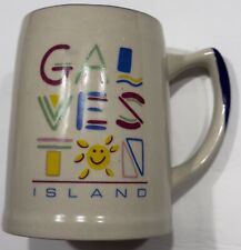 GALVESTON ISLAND TEXAS Souvenir XL 16oz Coffee Mug Cup Pottery Stoneware EUC picture