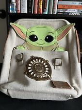 NEW Disney Parks Loungefly Star Wars Baby Yoda Grogu Canvas Backpack VHTF RARE picture