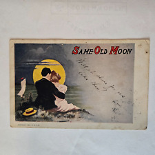 Same Old Moon Romantic Postcard Couple on the Beach 1906 Grand Rapids MI picture