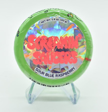 Screamin' Saucers -SOUR BLUE RASPBERRY PUCK, Creative Confection, GREEN, Sealed picture