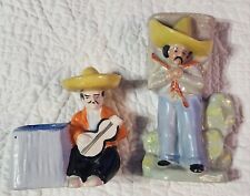 Vintage Mexican Sombrero Man Wall Pocket and Planter (2 items), See Description picture