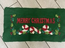 Vintage Bucilla Sequin Felt Candy Cane Christmas Table Runner picture