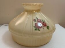Antique Vintage Aladdin Floral Cream Beige Hand Painted Glass Lamp Shade 10