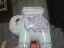 vintage ceramic pink elephant picture