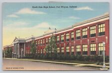 South Side High School Building, Fort Wayne IN Indiana 1946 Linen Postcard picture
