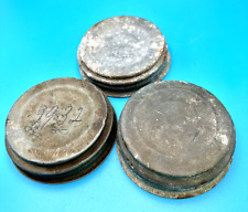 Set of 3 Vintage Metal Canning Jar Lids Mason Jar Zinc Genuine picture
