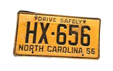 North Carolina 1956 DRIVE SAFELY SLOGAN License Plate  # HX-656 Garage Decor picture