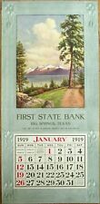 Big Springs, TX 1919 Advertising Calendar 13x30 Poster. First State Bank, Texas picture