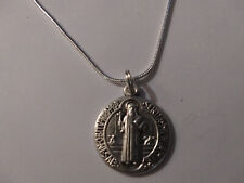 St Benedict Protection Medal Pendant 925 Sterling silver Necklace prayer card picture