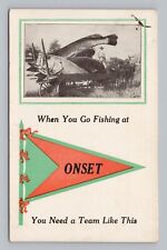 Postcard Exaggerated Pennant Card Fishing at Onset picture