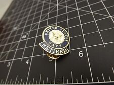 BRAND NEW Lapel Pin United States Navy RETIRED Blue & White Enamel 15/16