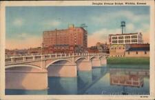 1947 Wichita,KS Douglas Avenue Bridge Sedgwick County Kansas Linen Postcard picture