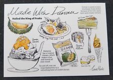 [AG] P162 Malaysia Durian Food Gastronomy Cake Ice Cream Fruit (postcard) *New picture