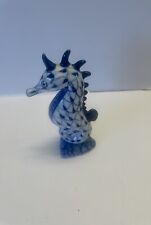 Sea Horse Blue Fishnet Pattern  Porcelain Figurine picture