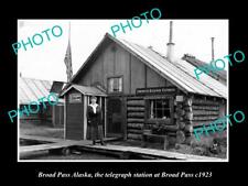 OLD LARGE HISTORIC PHOTO OF BROAD PASS ALASKA VIEW OF TELEGRAPH STATION c1923 picture