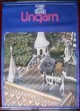 1980s Original Large Poster Hungary Ungarn Magyarorszag Castle Roof Tourism picture