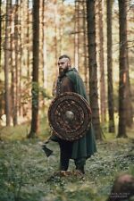 Antique Solid Designer Round Wooden Working Viking Shield Brave Warriors Décor picture