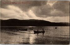 Moonlight on Highland Lake, Winsted CT Vintage Postcard W34 picture