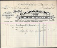 NEW LONDON, CT ~ C. D. BOSS & SON, CRACKERS & BISCUITS ~ BILLHEAD MAY 1891 picture
