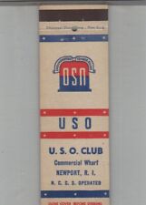 Matchbook Cover U.S.O. Club Newport, RI picture