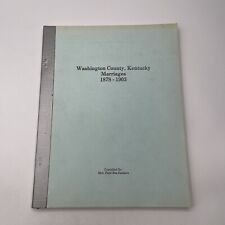 Washington County, Kentucky Marriages 1878-1903 By Faye Sea Sanders  picture