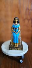 Queen Cleopatra sitting on her throne holding Ankh Key from Stone picture