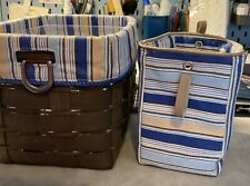 Longaberger Medium Sort And Store Basket With Protector, And Small Fabric Bin picture