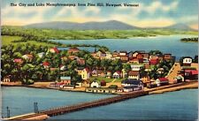 City Lake Memphremagog Pine Hill Newport Vermont Vt Linen Tichnor View Postcard picture