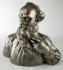 Old Big Bust LEO TOLSTOY Russian Writer statue bust USSR soviet metal figurine picture