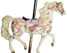 PJ s Carousel Horse Angel Collectable Vtg Colorful Floral Wood Base Signed READ picture
