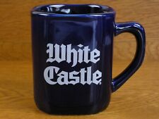 1990s WHITE CASTLE Dark Cobalt Blue Square Coffee Mug 10oz 