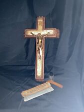 Vintage Inri Jesus Crucifix with Hidden Compartment Holy Water Candles Catholic picture