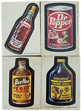 4- Vintage 1970s Wacky Packages Drink Stickers Poopsie, Dr. Popper picture