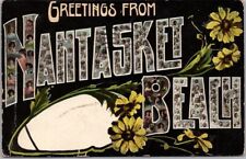 1909 NANTASKET BEACH, Massachusetts Large Letter Greetings Postcard / Babies picture