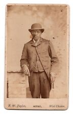 ANTIQUE CDV C. 1870s T.W. TAYLOR YOUNG AFRICAN AMERICAN MAN IN SUIT CHESTER PENN picture