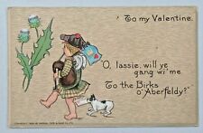 To My Valentine Bag Piper & Dog Signed E Curtis 1906 Raphael Tuck Postcard 8290 picture