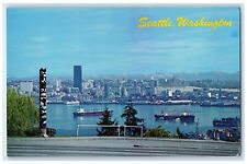c1950 Seattle's Skyline Seen Across Elliott Bay Seattle Washington WA Postcard picture