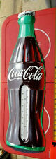 VINTAGE large Coca  Cola Embossed Bottle Thermometer Sign  picture